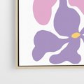 Obraz w ramie 50x50 - Bezgraniczne Wibracje - abstrakcyjne kolorowe kwiaty, minimlizm - rama drewno