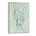 Obraz w ramie 80x120 - Spokojne Objęcia Natury - abstrakcja, zielony szkic - rama drewno