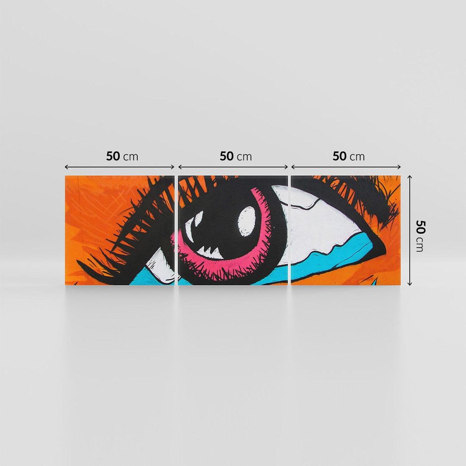Obraz na płótnie 150x50 - Artystyczne spojrzenie: oko w graffiti - oko, graffiti