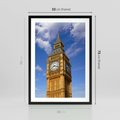 Plakat w ramie 50x70 - Czasowy Symbol - zegar, Big Ben - rama czarna