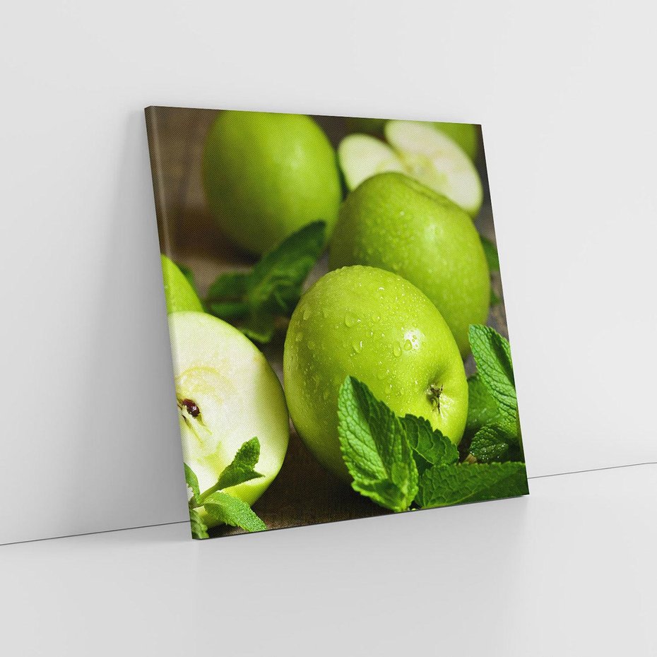 Obraz na płótnie 60x60 - Jabłkowa kolorystyka - jabłka, owoce