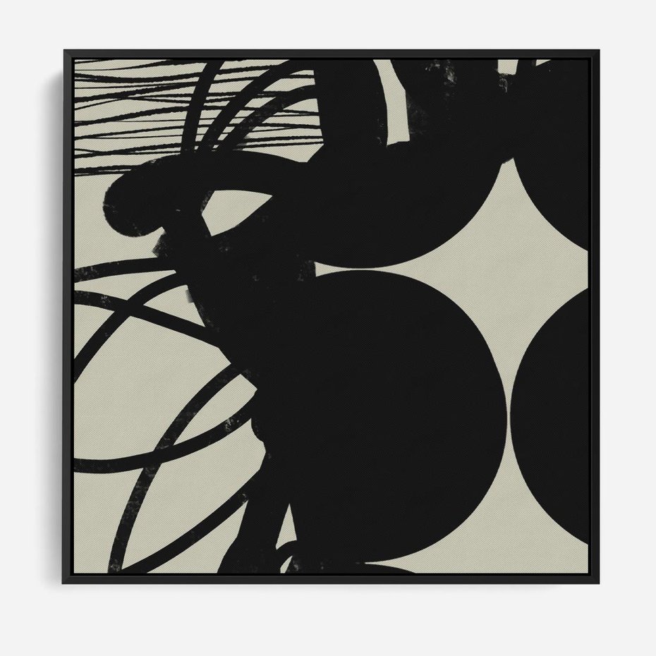 Obraz w ramie 50x50 - Modernistyczne Refleksje - abstrakcja, mroczny klimat - rama czarna