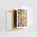 Plakat w ramie 50x70 - Rozkwitające Wzory Abstrakcji - abstrakcyjny obraz, mnogość kolorów - rama drewno