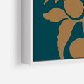Obraz w ramie 80x80 - Boho Ekspresja Emocji - abstrakcyjna boho grafika, ciemne zielone tłó - rama biała