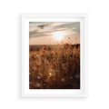 Plakat w ramie 40x50 - Zachwyt zachodem słońca na łące - zachód, słońca - rama biała