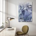 Obraz na płótnie 70x100 - Melodia mgieł i marzeń - abstrakcja w kolorze granatu, przypominająca górę lodową