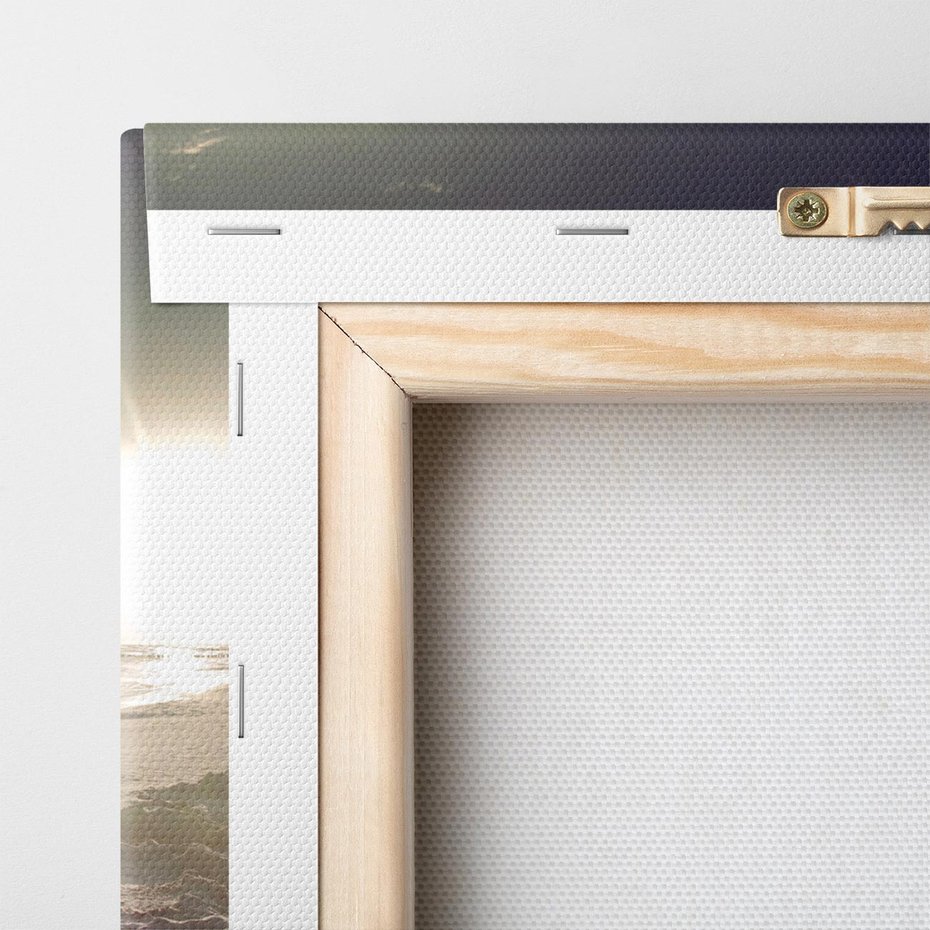 Obraz na płótnie 90x30 - Plaża Morza i Zachód Słońca - plaża, morze