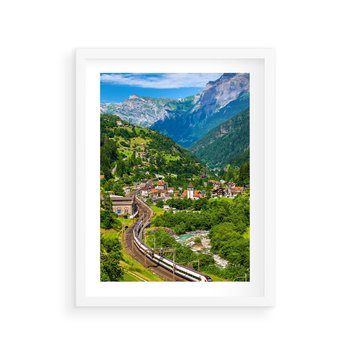 Plakat w ramie 50x70 - Magiczne Horyzonty - pejzaż, perspektywa - rama biała