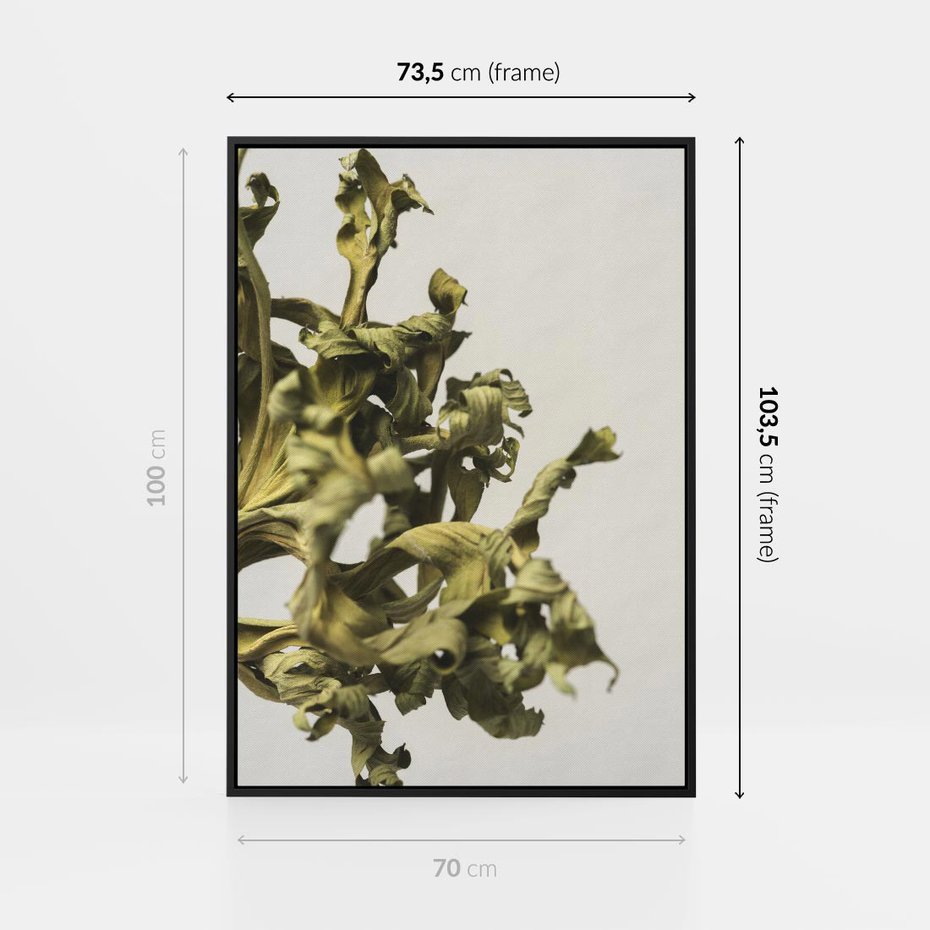 Obraz w ramie 70x100 - Odejście pory deszczowej - suche, trawy - rama czarna