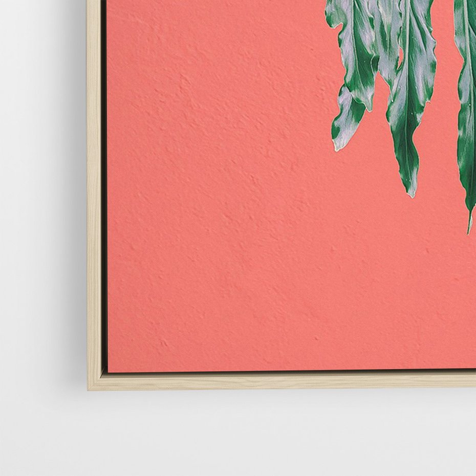 Obraz w ramie 50x70 - Energetyczna Eksplozja Natury - liście, kolor - rama drewno