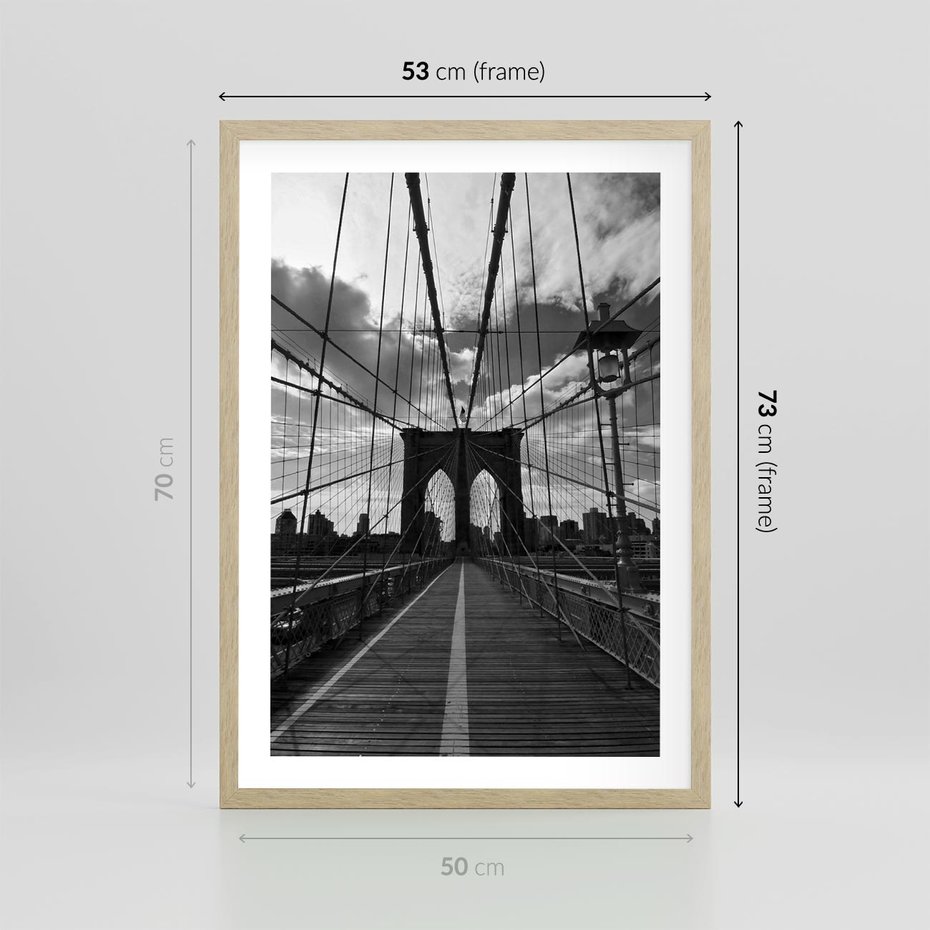 Plakat w ramie 50x70 - Most Nowoczesności - most, nowoczesny - rama drewno