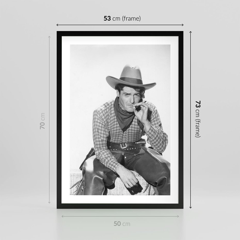 Plakat w ramie 50x70 - Dziki Zachód - retro zdjęcie, czarno białe - rama czarna