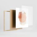 Plakat w ramie 40x50 - Migotliwe Kształty i Plamy - abstrakcyjne akwarelowe plamy, minimalizm - rama drewno