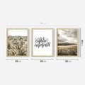 Zestaw obrazy w ramie 30x40 galeria - Boho, minimalizm, spokój, napis - rama drewno
