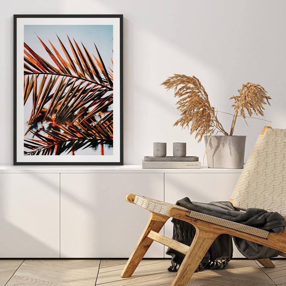 Plakat bez ramy 30x40 - Tropikalna Harmonia - palma, liście palmy