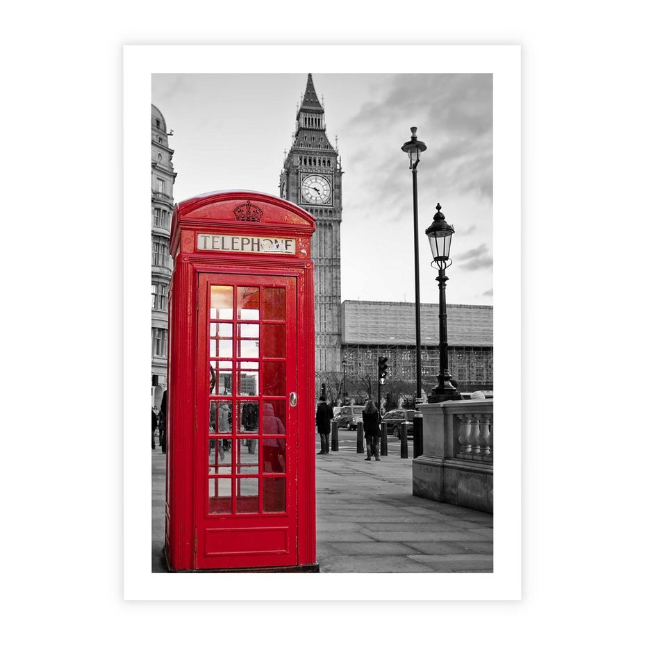 Plakat bez ramy 21x30 - Budka w Londynie - Londyn, budka