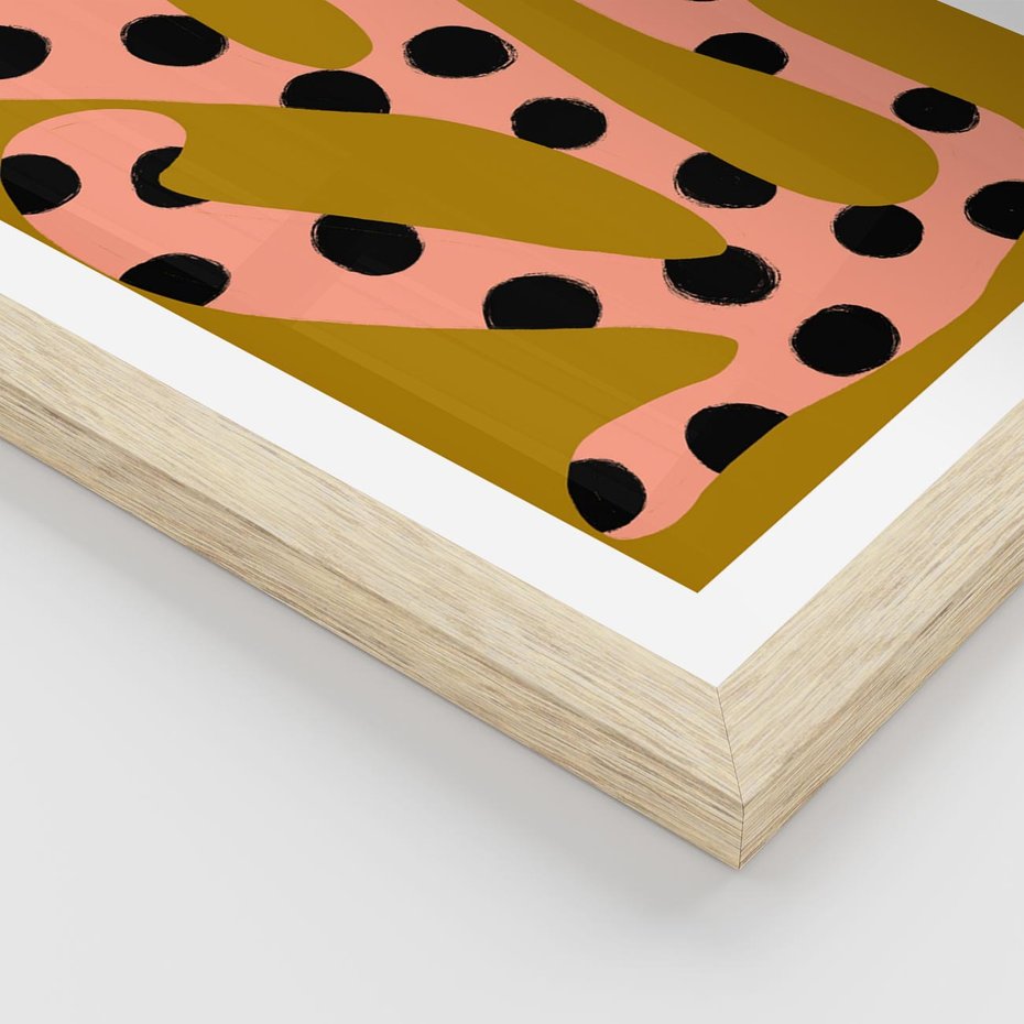 Plakat w ramie 40x50 - Rozkwitająca Wolność Boho - abstrakcyjne boho kształty, dziwne - rama drewno