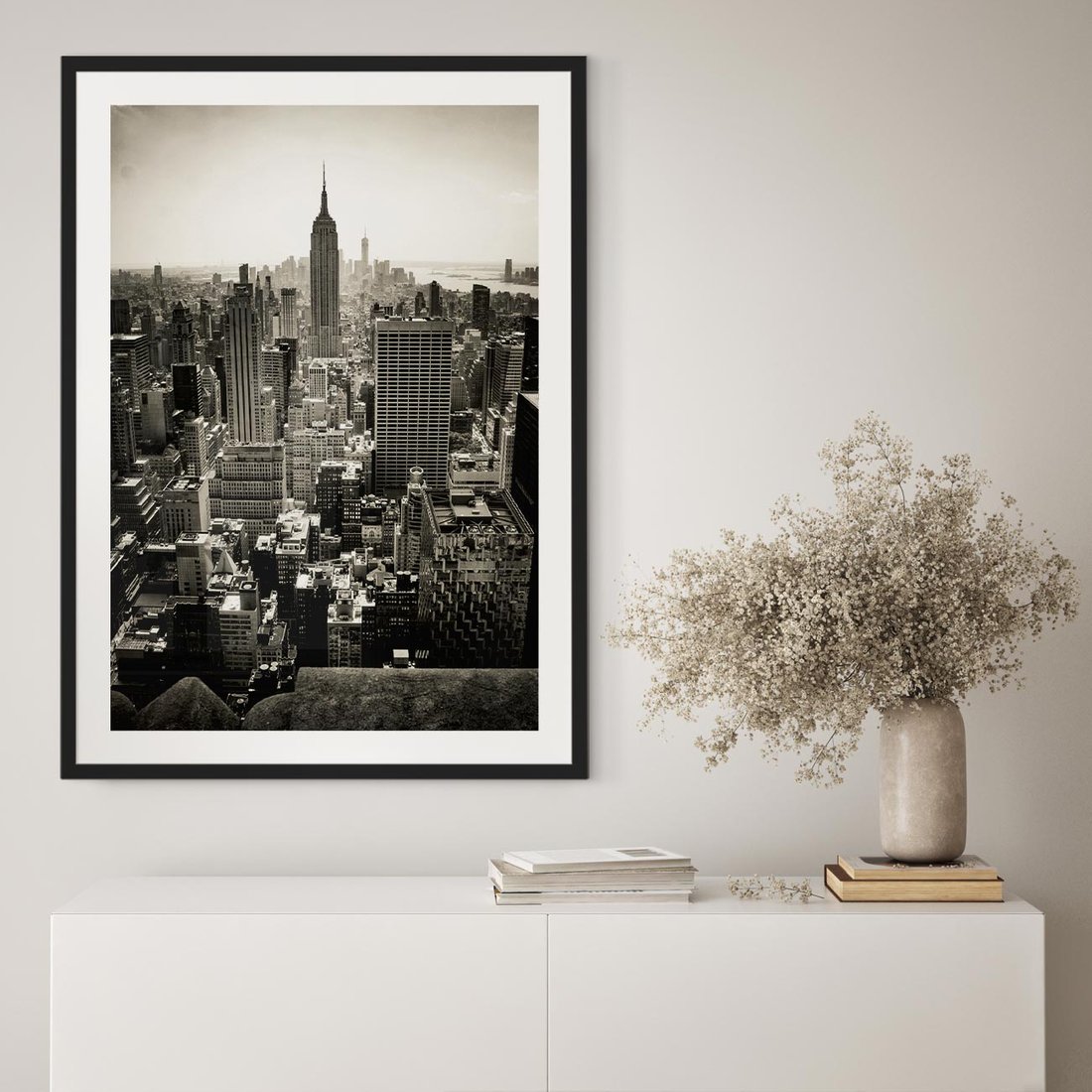 Plakat w ramie 40x50 - Dusza wielkiego miasta - Manhattan, Nowy Jork - rama czarna