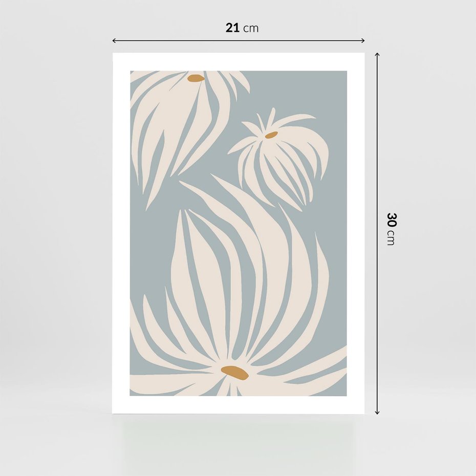 Plakat bez ramy 21x30 - Kwiatowe Kształty - kwiaty, nowoczesne i minimalistyczne