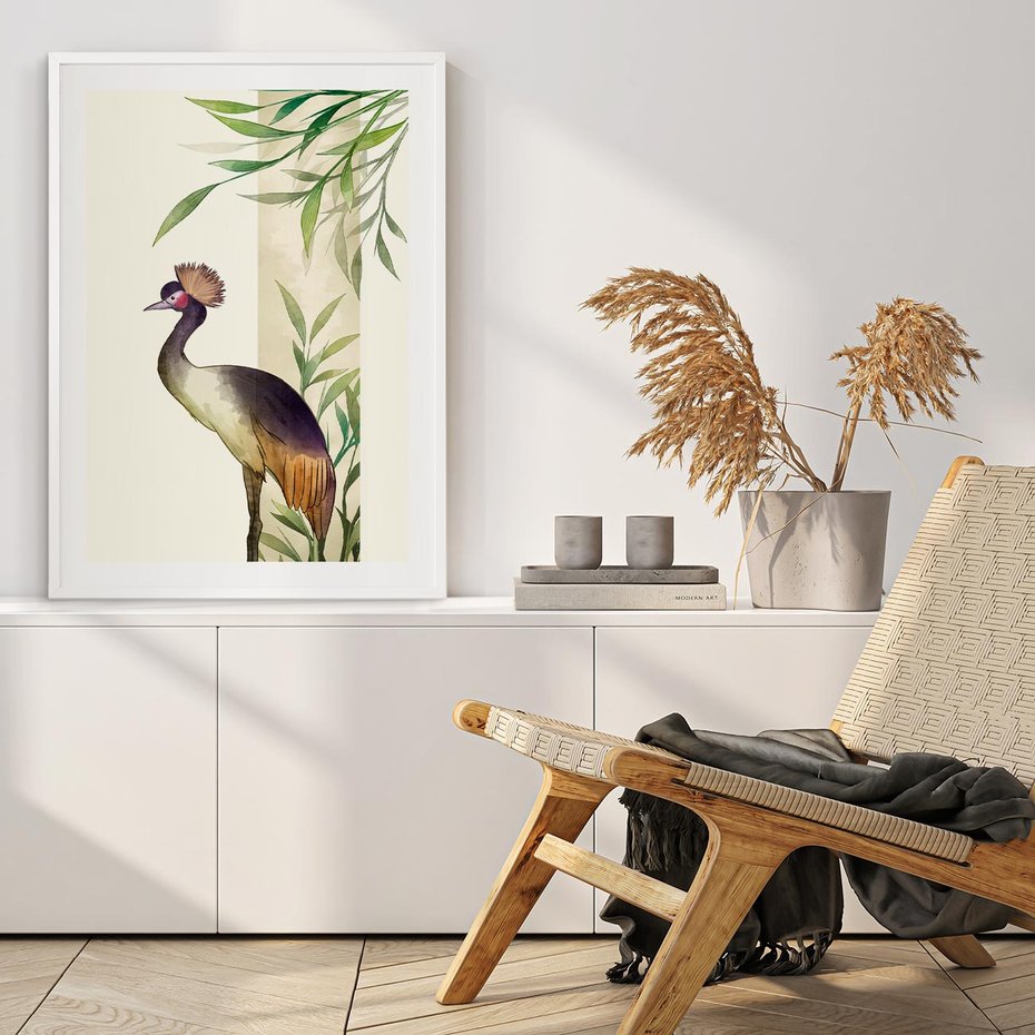 Plakat bez ramy 40x50 - Kwiatowa Ekspresja - japońska sztuka, ptak