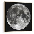 Obraz w ramie 50x50 - Księżycowa Aura - zdjęcie, ogromny księżyc na czarnym tle - rama drewno