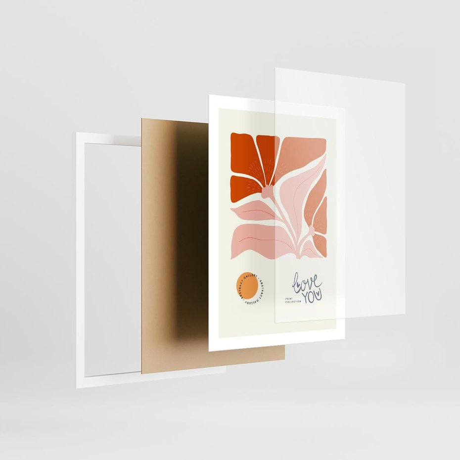 Plakat w ramie 50x70 - Miłość w Kwiatowym Sercu - kwiaty, miłość - rama biała