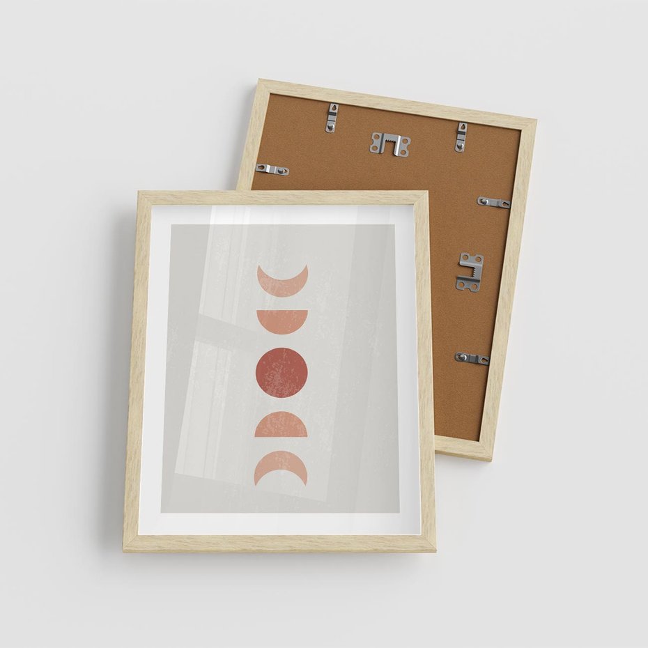 Plakat w ramie 40x50 - Mistyka Boho - boho plakat, beże brązy - rama drewno