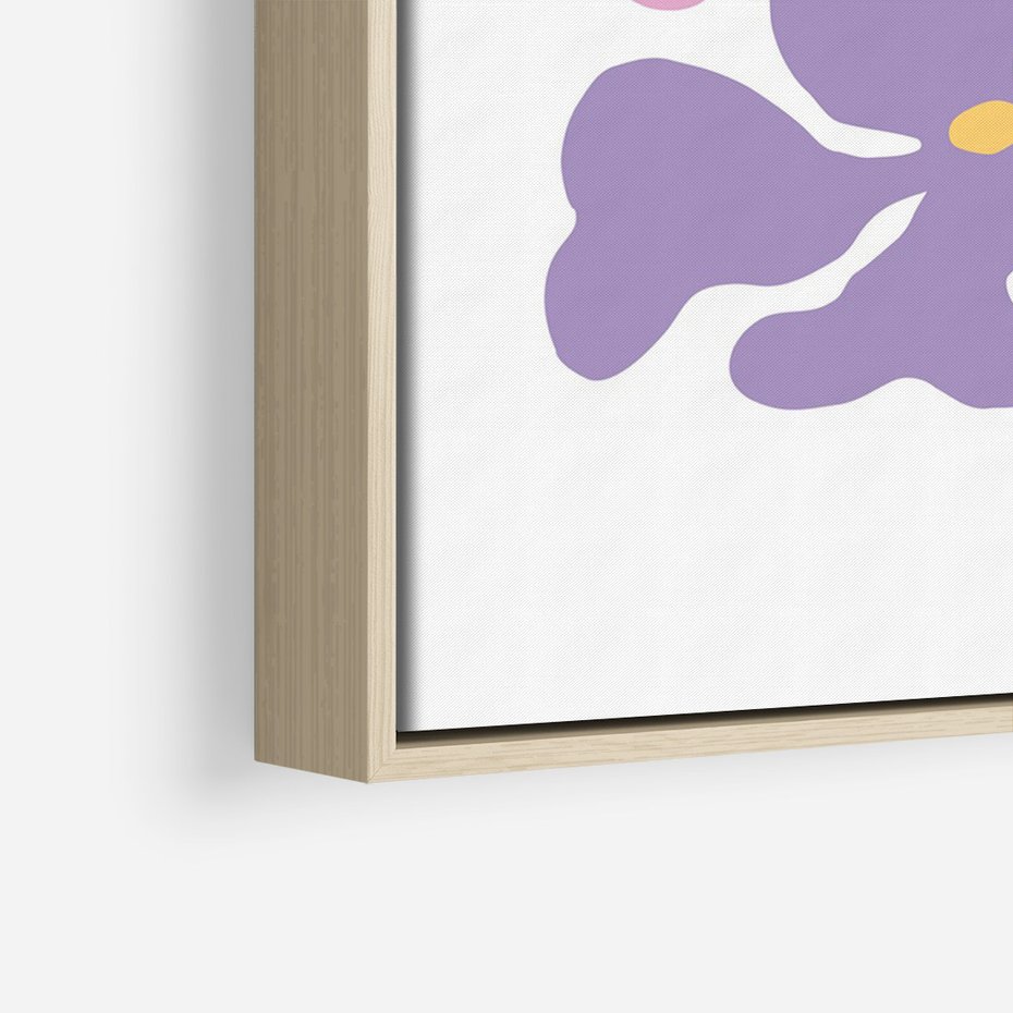 Obraz w ramie 80x120 - Bezgraniczne Wibracje - abstrakcyjne kolorowe kwiaty, minimlizm - rama drewno