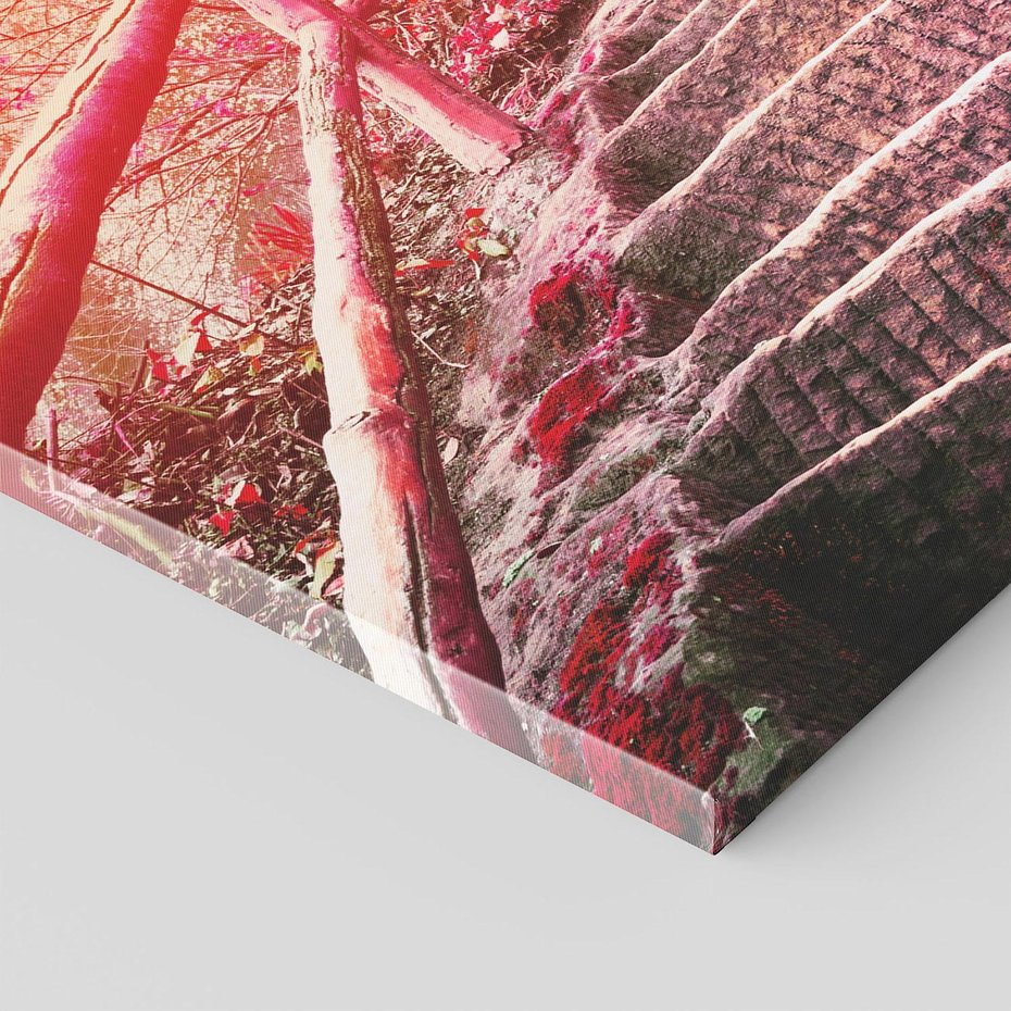 Obraz na płótnie 100x70 - Schody prowadzące do nieznanych ścieżek - schody, ścieżka