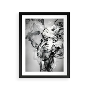 Plakat w ramie 40x50 - Abstrakcja kobiecego piękna - abstrakcja, kobieta - rama czarna