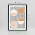 Plakat w ramie 50x70 - Przenikające Kształty - abstrkacyjna nowoczesna sztuka, koła okręgi - rama czarna