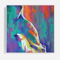 Obraz w ramie 50x50 - Olejne Wibrujące Emocje - abstrakcyjny obraz, różne kolorowe maźnięcia pędzla - rama biała