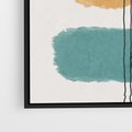 Obraz w ramie 50x50 - Wibracje Barw - abstrakcyjne akwarelowe plamy, nieregularne kreski - rama czarna