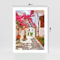 Plakat bez ramy 30x40 - Kwiatowa uliczka wakacji - kwiaty, uliczka