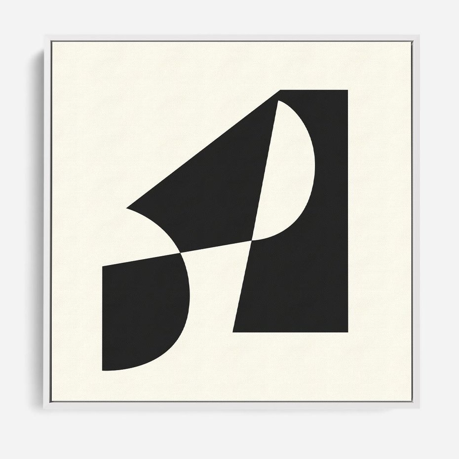 Obraz w ramie 50x50 - Rozświetlony Cień - abstrakcyjna sztuka, geometria - rama biała