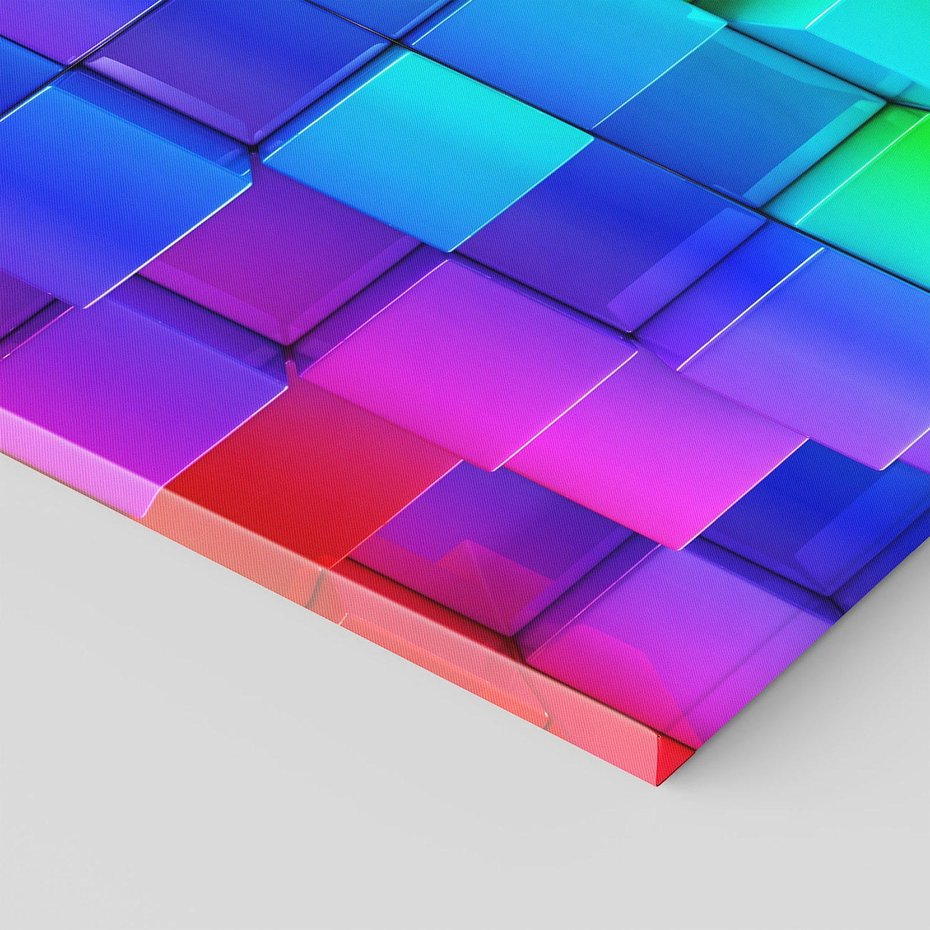 Obraz na płótnie 50x70 - Mozaika Abstrakcji: Trójwymiarowe Kompozycje - abstrakcja, 3d