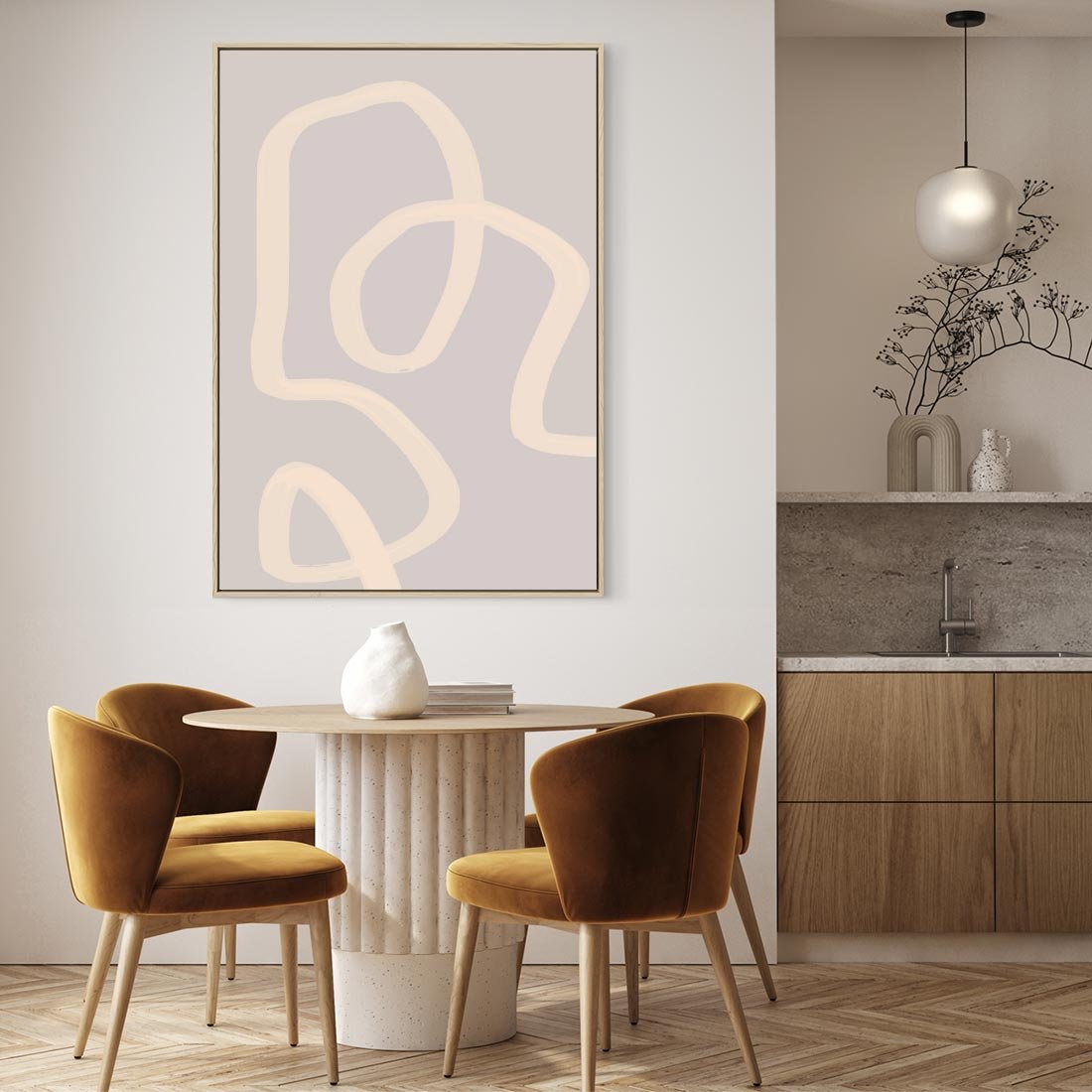 Obraz w ramie 50x70 - Nowoczesne Odbicia - minimalistyczny obraz, nowoczesny - rama drewno