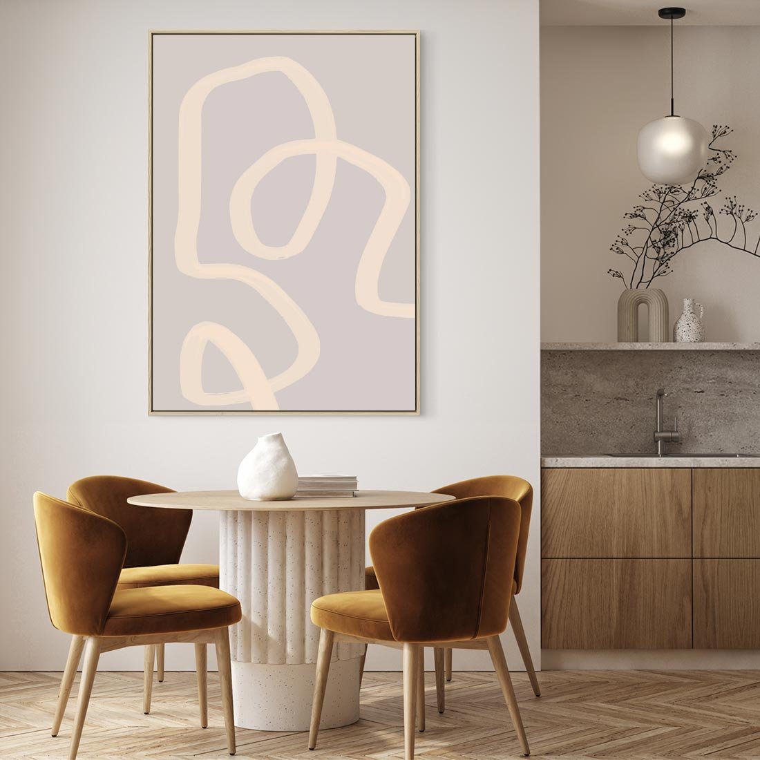 Obraz w ramie 80x120 - Nowoczesne Odbicia - minimalistyczny obraz, nowoczesny - rama drewno