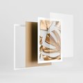 Plakat w ramie 50x70 - Siła Natury - złote, liście - rama biała