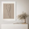 Plakat bez ramy 40x50 - Intrygujące Szkice - mnimalistyczny akt kobiecy, beżowa tonacja