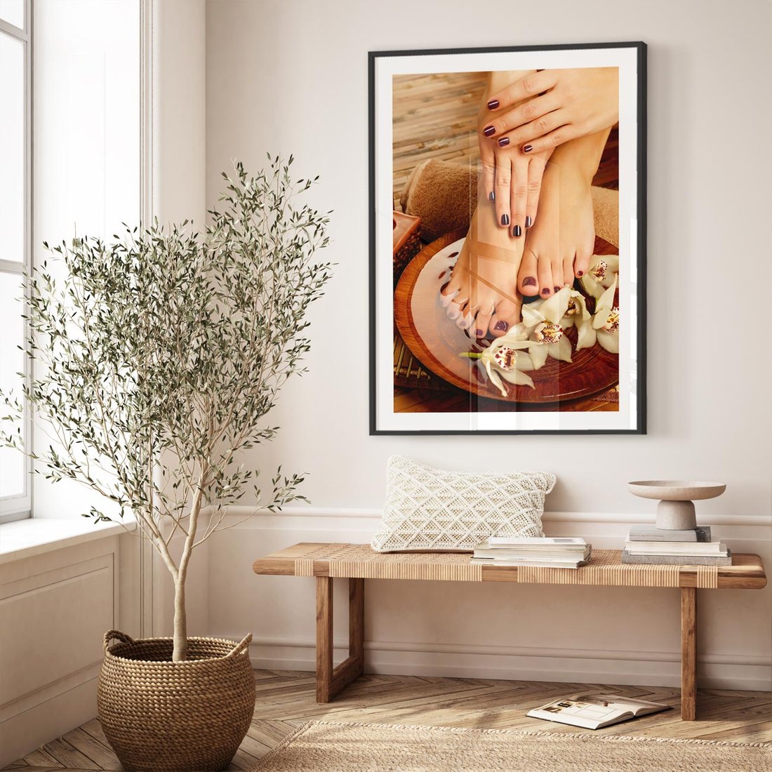 Plakat w ramie 30x40 - Relaksujące Spa i Perfekcyjny Manicure - spa, paznokcie - rama czarna