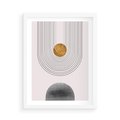 Plakat w ramie 50x70 - Geometryczny Blask - nowoczesna grafika, geometria - rama biała