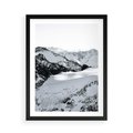 Plakat w ramie 50x70 - Biały Zimowy Pejzaż - góry w zimie, ośnieżone wysokie szczyty - rama czarna