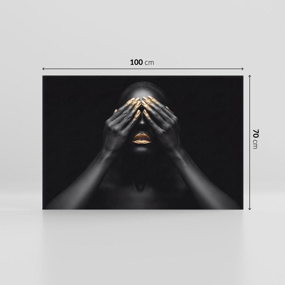 Obraz na płótnie 100x70 - Złote Usta wyjątkowa subtelność - złote usta, złote palce