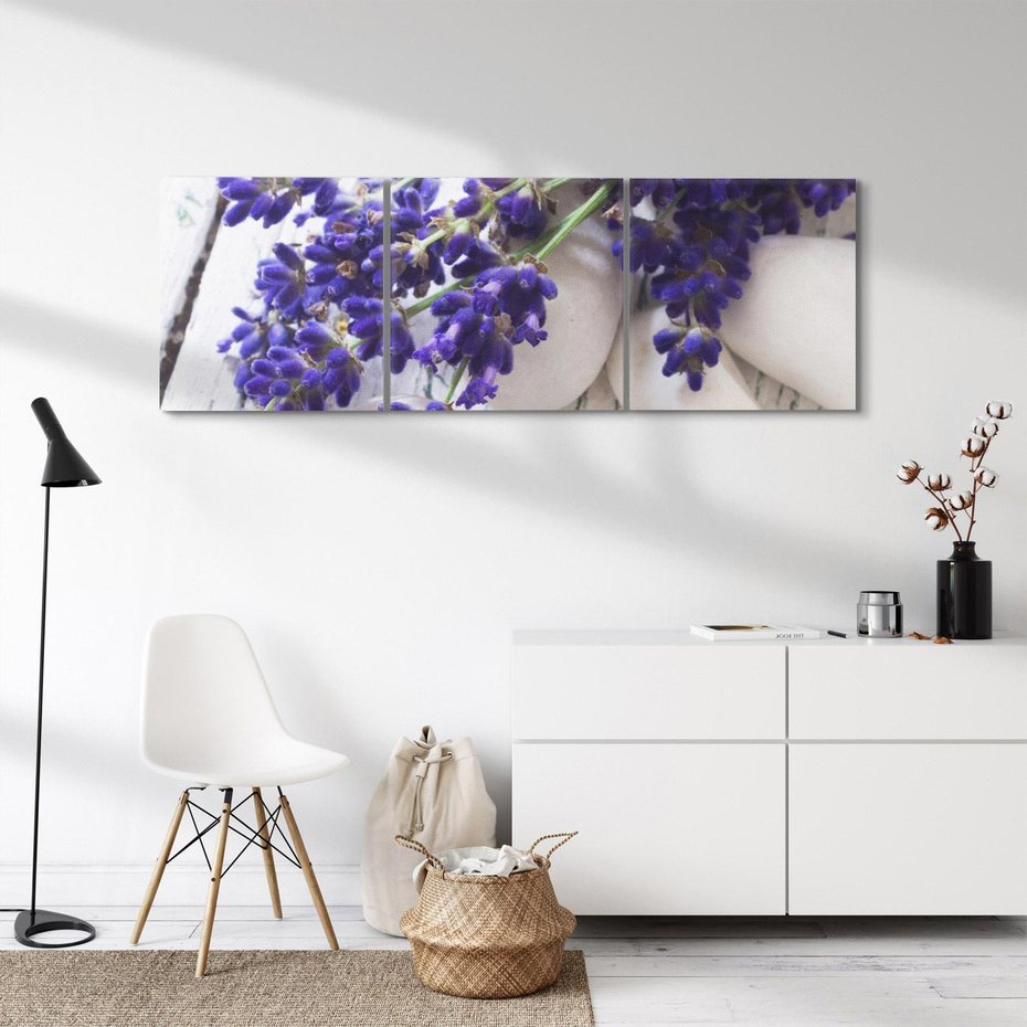 Obraz na płótnie 90x30 - relaks z aromatem - lawenda, spa