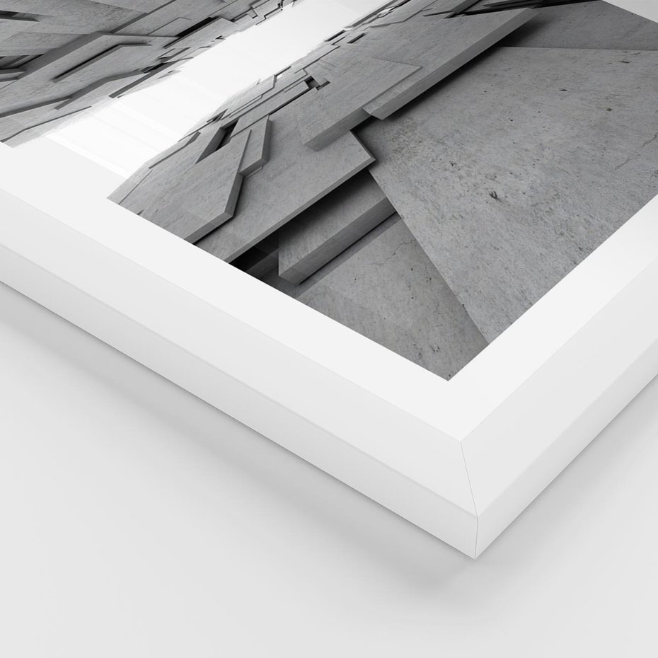 Plakat w ramie 50x70 - Architektura 3D - architektura, 3D - rama biała