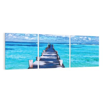 Obraz na płótnie 150x50 - Molo na Plaży Morza - molo, plaża