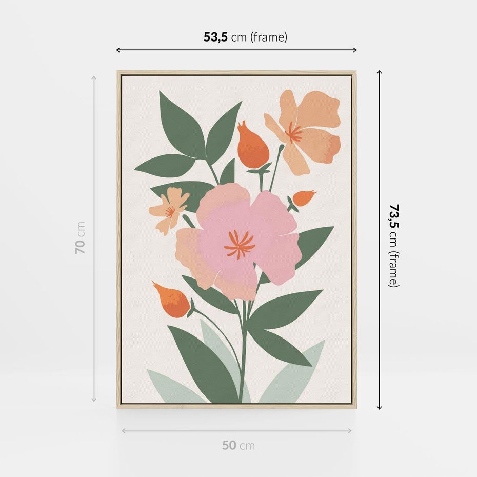 Obraz w ramie 50x70 - Kwiatowe Nastroje - kwiat, sztuka nowoczesna - rama drewno
