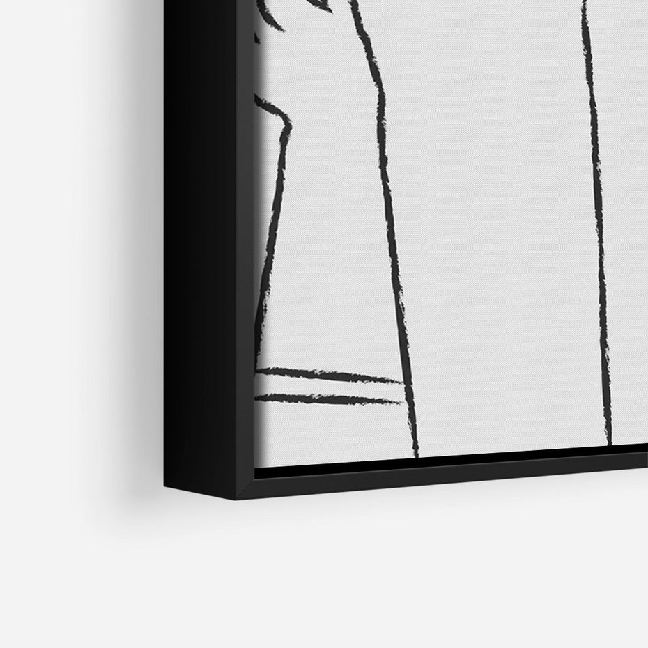 Obraz w ramie 70x100 - Idea w Rękach - szkic, grafika - rama czarna
