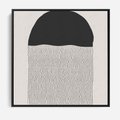 Obraz w ramie 50x50 - Wewnętrzne Widzenia - abstrakcyjna kompozycja, półkole - rama czarna